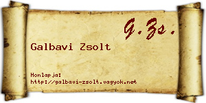 Galbavi Zsolt névjegykártya